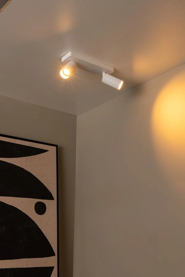 Lucide CLUBS - Ceiling spotlight - 2xGU10 - White - atmosphere 1
